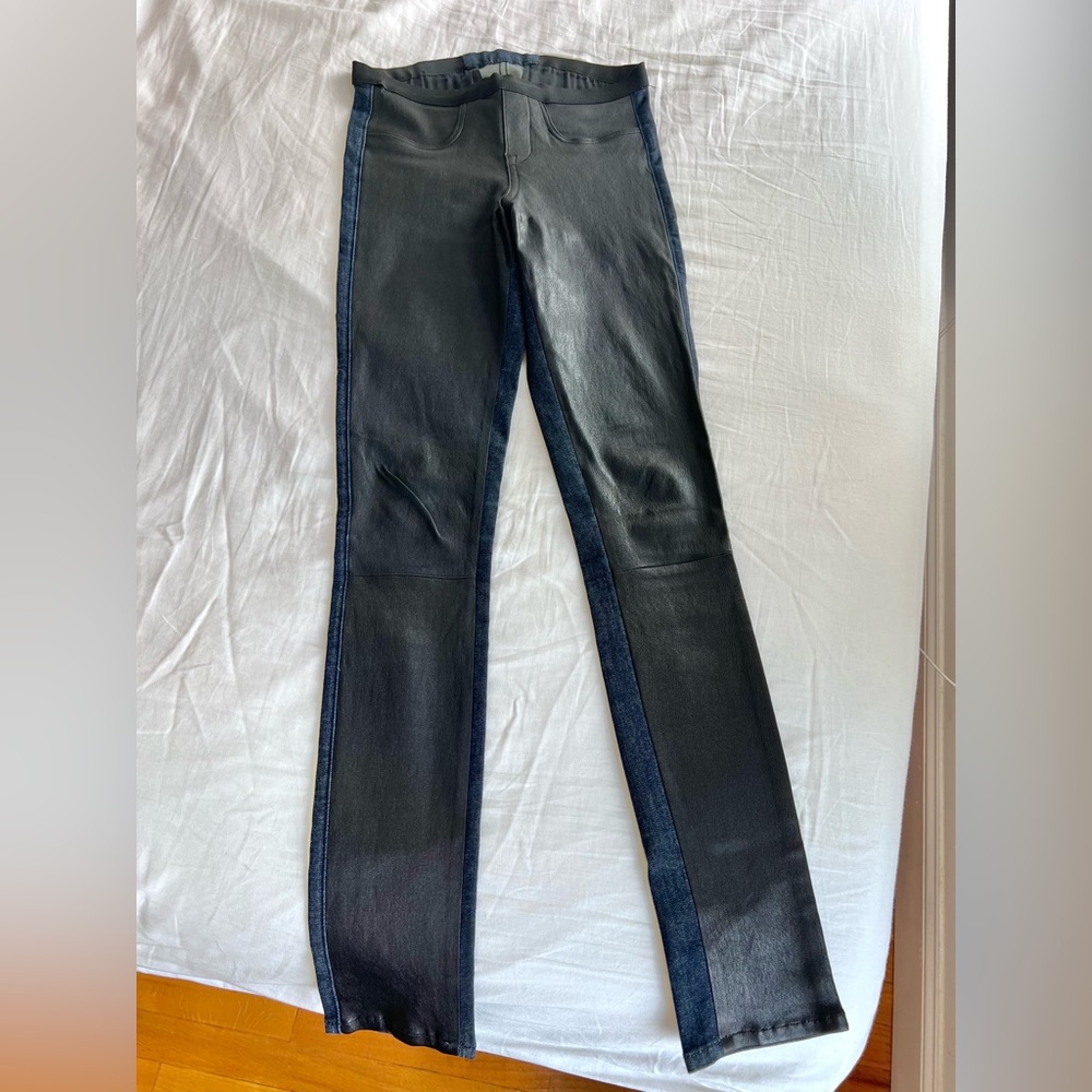$750 retail Helmut Lang leather leggings size 25